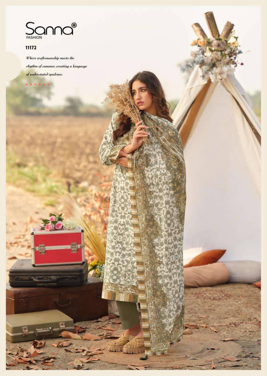 VEIL OF SUMMER By SANNA FASHION 11167 To 11172 Series Stylish Beautiful Colourful PURE COTTON Dresses At Wholesale Price